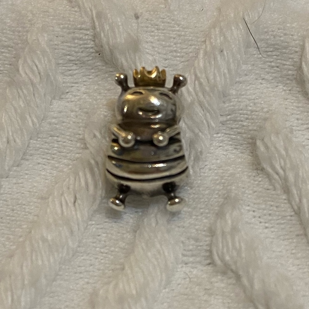 Authentic Retired Pandora Charm Queen Bee Two Tone